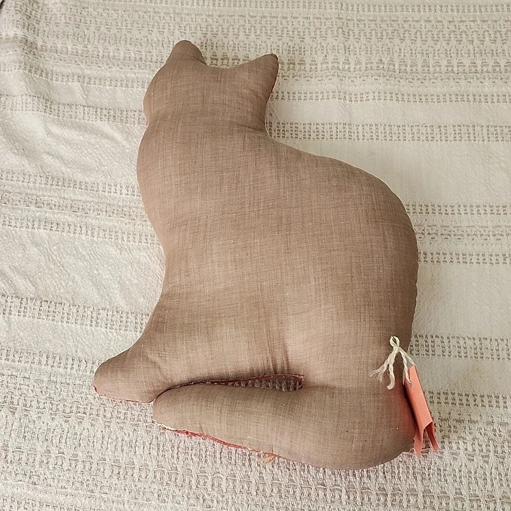 Antique quilted cat pillow patchwork cottagecore Handmade